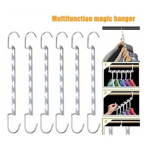 Hangers rekken garderobe haken kledinghanger voor opslag organizer kleding met opvouwbare organisatie thuis 6pcs wll736 drop delive otnsb