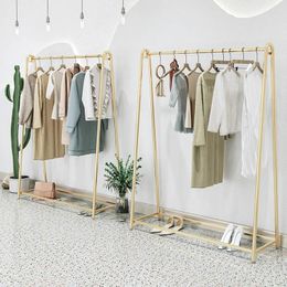 Hangers Retail Gouden Kleding Winkel Display Muur Metalen Ophangrek Interieur Design Meubelarmatuur