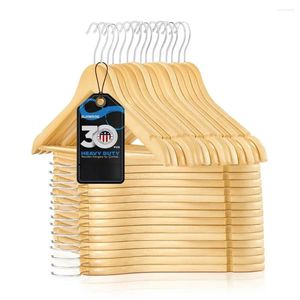 Hangers SereneLife 30 Premium houten gladde afwerking Ruimtebesparende kledinghangerset voor zwaar gebruik