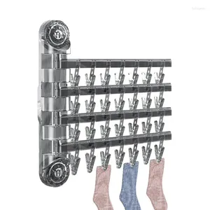 Cintres chaussettes pince de séchage support pliable accessoires de voyage cintre à linge à 4 tiges pour serviettes soutiens-gorge