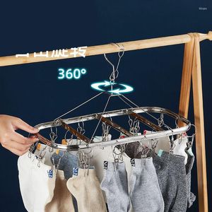 Hangers Stainless Steel Clothes Drying Hanger Windproof Clothing Rack Clips Sock Laundry Airer Underwear Socks Holder