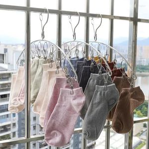 Hangers Stainless Steel Hanger Windproof Clothing Rack Sock Drying Laundry Airer Underwear Bra Holder