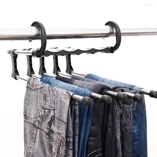 Perchas de acero multifunción retráctil pantalones estante percha para pantalones almacenamiento colgante multicapa cinco en uno