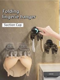Hangers Taza de succión Hanger con múltiples clips plegables Plegador de clip de secado impermeable para calcetines Toalla de ropa de pared de viaje gancho