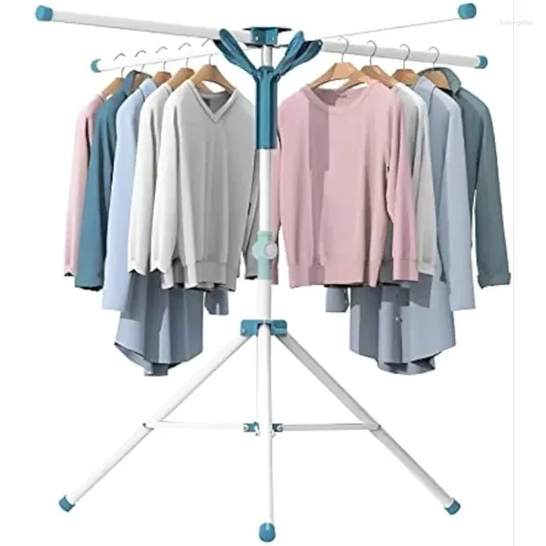 Cintres Tripod Vêtements Drying Rack Pliant Clothing Portable intérieur et Économie d'espace réglable en hauteur