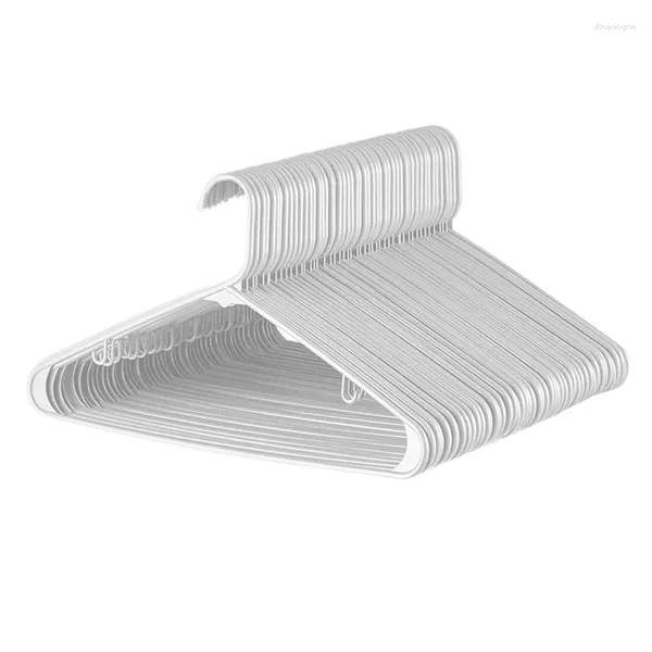 Cabides de plástico padrão branco (50 pacotes) camisa tubular durável são muito adequados para lavanderia e uso diário