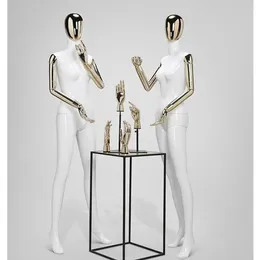 Hangers raammodel rekwisieten vrouwen kleding imitatie bodyarm electroplated dummy platform trouwjurk display stand manniquin