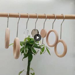 Hangers Hout Stevige Duurzame Ring Hoed Clip Creatieve Kledingwinkel Haak Groothandel Cirkel Sjaal Rek Thuis Opslag Houten S-vormig