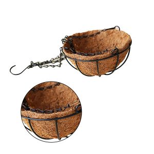 Hangende mand Planter metaal met kokos kokos voering draad bloemhouder veranda pottenhanger - 10 -inch