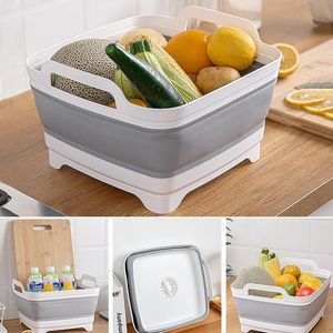 Paniers suspendus 1 PCS Pliable Lavabo Portable Plat Avec Vidange Et Poignée Pour Camping Cuisine