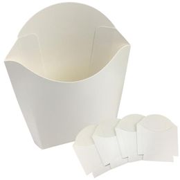 Hangende manden 100 Wegwerp Witte frietbox Gebakken kipburger Verpakking Carton Oilverpakking French Holders Set Paper