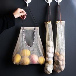 Paniers suspendus, filet de stockage de légumes suspendus, sac d'épicerie écologique pour oignons, accessoires de cuisine réutilisables