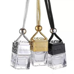 Opknoping auto parfum fles diffuser etherische olie glazen potten navulbare parfum verpakking flessen hanger met houten deksels
