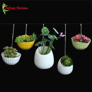 Opknoping keramische vetplanten planten bloempot mini potten voor planten groene plant planters houder moderne thuiskant kantoor wanddecoratie 210615