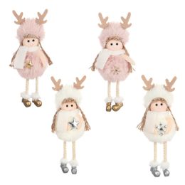 Opknoping Kerstboom Hangers Angel Pluche Doll Xmas Thuis Tafel Display Raam Decoratie Nieuwjaar Geschenken Party Ornamenten JK1910