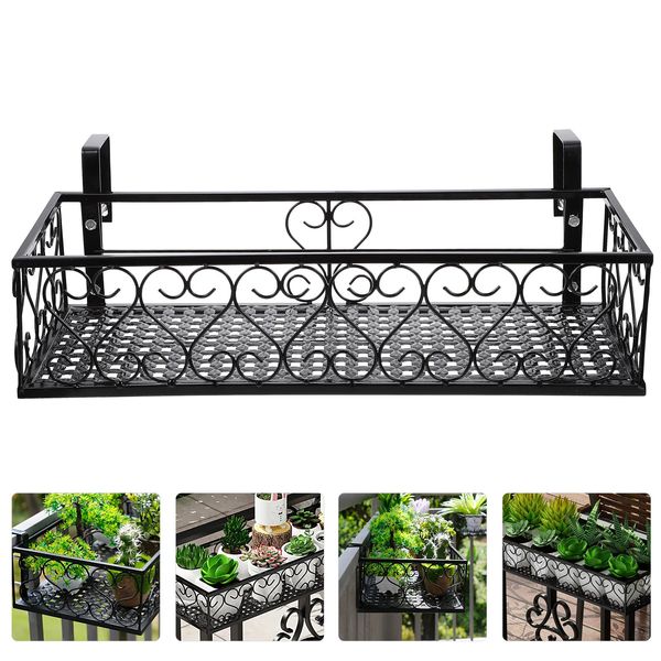 Planteur à fleurs suspendu Balcon de garde-corps du support de garde-corps stand en métal jardinières rails de pont sur l'étagère Panier de panier paniers muraux 240419