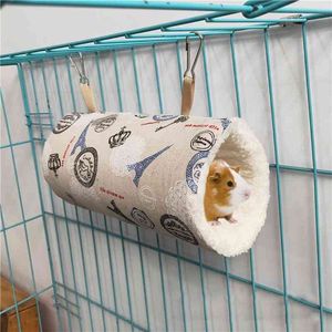 Hamaca colgante túnel para Animal Chinchilla cálido felpa escondite jaula nido hámster cama para dormir suministros para mascotas pequeñas