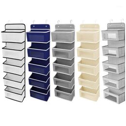 Organizador de bolso colgante para armario, puerta de almacenamiento transparente, pared, habitación de artículos diversos, dormitorio, baño, bolsa de suspensión gris B315N