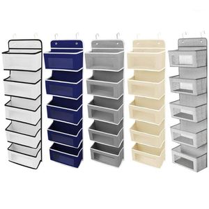 Organizador de bolso colgante para armario, puerta de almacenamiento transparente, pared, habitación, dormitorio, baño, colgador gris, cajas Bin1