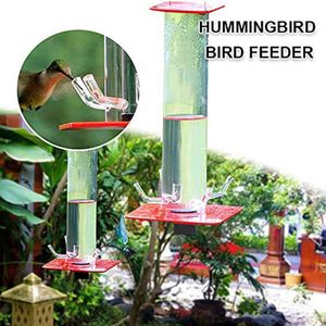 Alimentador de colibrí colgante-dispensador de suministros para pájaros botella taza para beber tazón con tubo de policarbonato transparente brillante caliente