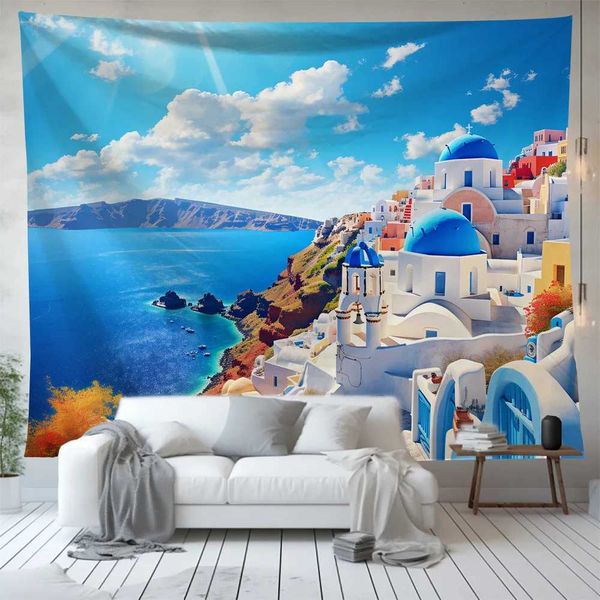 Hanging Island Serie Background Tapestries Tapestry Tapestry Decoración simple Home Sala de estar de dormitorio Customización de tapices de pared R0411