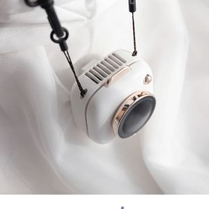 Ventilateur de cou suspendu avec chargeur usb, mini caméra créative et mignonne pour l'extérieur, ventilateur paresseux portable, cadeau 3 couleurs