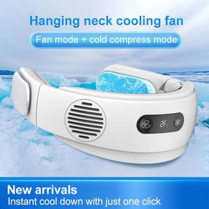 Opknoping Hals Draagbare Mini Ventilator Mobiele Airconditioner Koeler Draagbare Opvouwbare Bladeless Nek Cooling USB Fan 5000mah Batterij