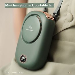 USB-ventilator met hangende nek Draagbare miniventilator met houder USB oplaadbare koeling Hangende nekbandventilator voor buitenreizen