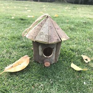 Nid suspendu extérieur en bois, maison ventilée pour petits oiseaux, poulets, moineaux, décoration de jardin de cour, fournitures 261R