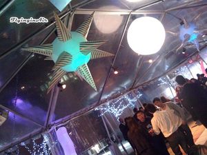 Opknoping Party Star Ballon Gepersonaliseerde LED Opblaasbare Satellite 2 M UFO Model Alien ruimtevaartuig voor concert en clubdecoratie