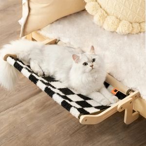 Perte pour animaux de compagnie Cat Window Hamac Hamac House Meubles de maison chaton Indoor Washable Rovable Sage en bois Sorage de lits de couchage Perch Soupchés 240407