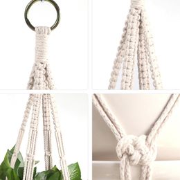 Plante suspendue Handmade Macrame Plant Plante Flower Pot Planter Hanger Mur Mur Courtyard Garden Planter suspendu Planter suspendu