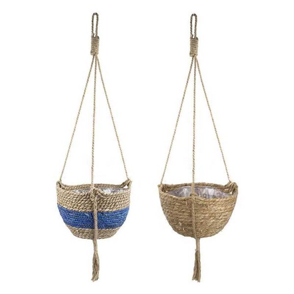 Jardinière suspendue rotin tissé panier cordon de coton Pot de fleur cintres pour plantes d'intérieur 210615