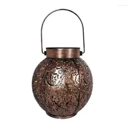 Hangende zonne -lantaarn Garden Decor Lichten Outdoor Hollow Out Design Fairy voor tafel Patio -werven