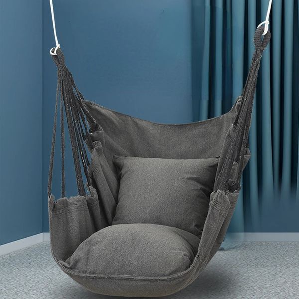 Toile de swing suspendu chaise suspendue Hamac Dormitory Hammock avec oreiller Camping Indoor Swing Adult Loisking Chaise 240510