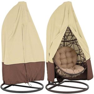 Hangende swing eierstoel stofomslag met rits anti uv zonnebeschermer deksel tuin patio waterdichte karmetan stoel meubels cover 0624