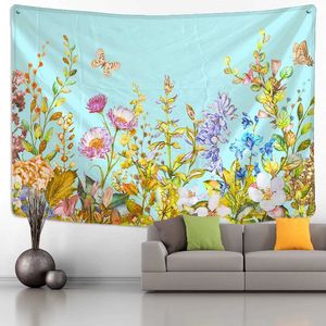 Hangende wandtapijten kleurrijke wilde bloemen tapijtwandbloemfiguur hippie boho psychedelic home decor r0411