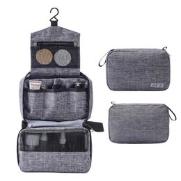 Trousse de toilette de voyage suspendue pour hommes et femmes trousse de maquillage cosmétique esthéticienne sac pliant salle de bain et douche organisateur toilettas 240104