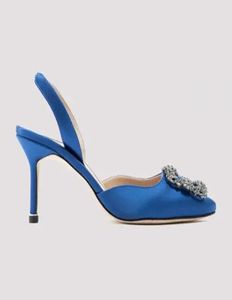 Hangisli Satin Pumps Lady Pump Sandaal Luxe designer schoenen voor vrouw Brand Shoe Jewel Slingback Sandals Pumps Wedding Part3656537