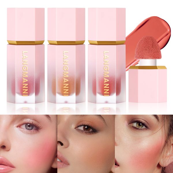 Hangover Blush liquide au vin rouge pour embellir le fard à joues éclaircissant longue durée imperméable naturel violet brun maquillage du visage hexagonal régulier avec pinceau champignon