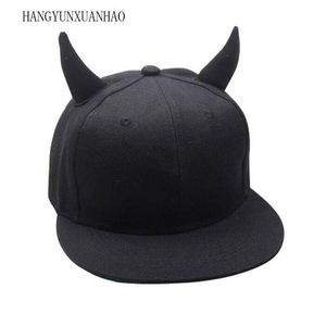 Casquettes de baseball HANGYUNXUANHAO Parent-enfant noir hommes femmes Punk corne casquette de Baseball hip-hop chapeau réglable Snapback avec cornes