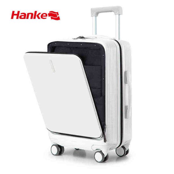 Hanke Nouveau Design Carry On Case Pouces Business Short Travel Bagages Trolley Rolling Wheels Pc Material J220707