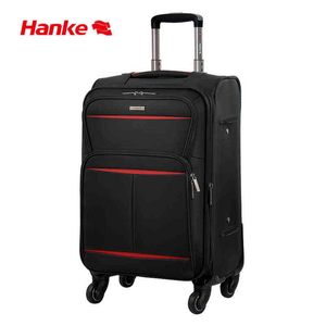 Hanke Soft Cloth Valise Étanche Extensible Bagages Trolley Case Spinner Wheels Rolling For Travel Inch H J220707