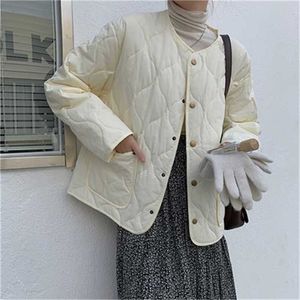 HanLadies – manteau d'hiver court rembourré, tendance étudiant, petit coton ample, 211216