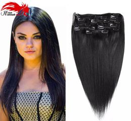 Clip Hannah en extensiones de cabello humano 200g clip de cabello virgen brasileño de cabeza completa en extensiones clip de cabello humano en extensiones 8917219