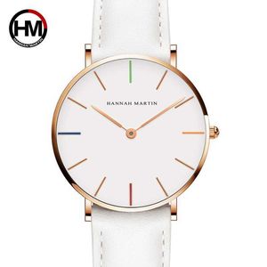 Hannah Martin Marca de lujo Cuarzo Mujeres Relojes blancos Vida Reloj de pulsera impermeable Reloj Regalo para reloj femenino Reloj Mujer 210616