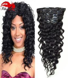 Hannah Product Clip in Hair Extension Deep Curly Wave Human Hair Extensions 7a Brasilian Hair Clip in Extension2428469