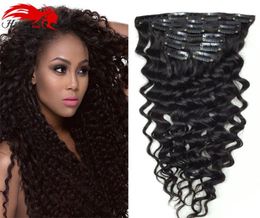 Produit Hannah Clip bouclé dans les extensions de cheveux cheveux naturels clip afro-américain dans les extensions de cheveux humains 120g 7Pcsset Clip Ins8738768