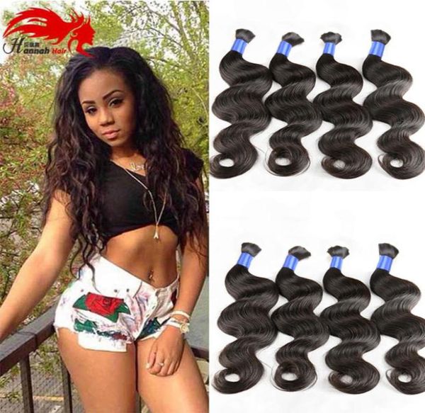 Hannah produit Top qualité Micro mini tressage cheveux en vrac sans attachement péruvien vague de corps 3 pièces cheveux humains en vrac Buy5256177