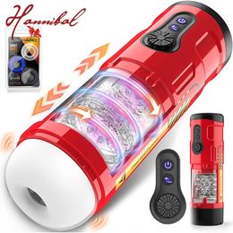 Hannibal automatique mâle masturbateurs tasse rotative poussée vibrant adulte jouet mâle vibrant électrique tasse mâle jouets sexuels 240105